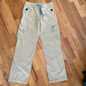 Alphanumeric cargo khaki pants